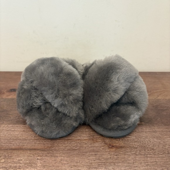 EMU Australia x Free People Mayberry Teddy Cozy Slippers Gray 4 Women 3 Kids NWT - Picture 11 of 15